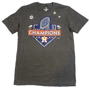 Fanatics M Medium Houston Astros MLB Team Issued 2022 World Series T-Shirt Gray